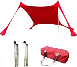 Outdoor Beach Tent Sun Shelter Camping Shades Tents Windproof One-Piece Beach Canopy Tents UPF50  Portable Family Tent