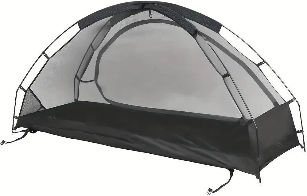 Outdoor Camping Solo Tent - Compact Mesh Shelter for Backpacking, Motorcycle Travel - Breathable, Mosquito-Proof & Cot-Compatible Instant Setup