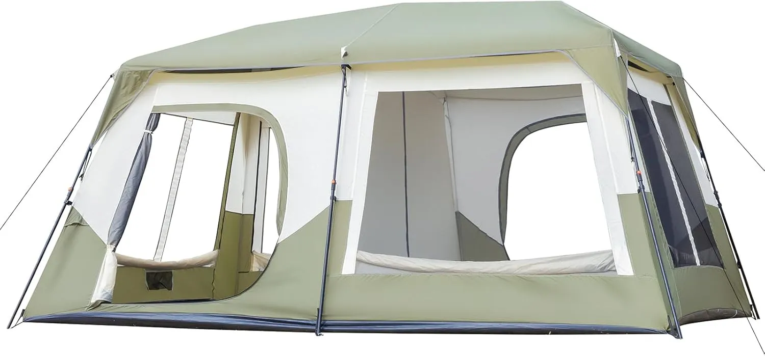 Outdoor Camping Tent, 10 Person Camping Tent,Waterproof Tents for Camping, Family Tents Easy Set Up Tent, Setup in 60 Seconds with Rainfly & Windproof Tent with Carry Bag for Family Camping & Hiking