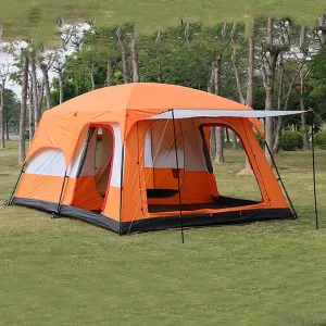 Outdoor Camping Tent 5-8 Person Large Family Tents for Camping Festival, Hiking Tent with Living Room and Separate Rooms 4 Season Tents Big Family Shelter Interesting