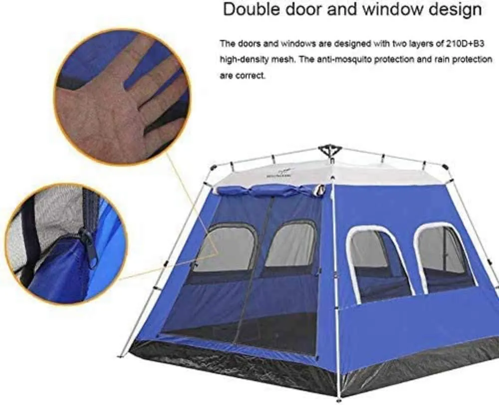 Outdoor Camping Tents, 5-6 Person Automatic Tent, Instant Cabana Waterproof Shade Canopy Tarp for Wilderness Survival Mountaineering,Green