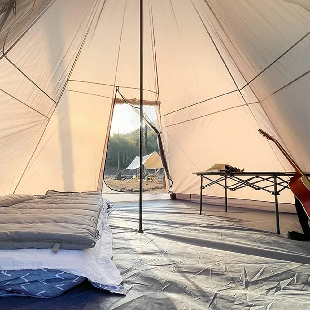 Outdoor Indian Tent Ultralight Teepee Tent Waterproof Family Pyramid Tent for Backpacking, Camping, Hiking, Bushcraft, Travel, Winter Camping