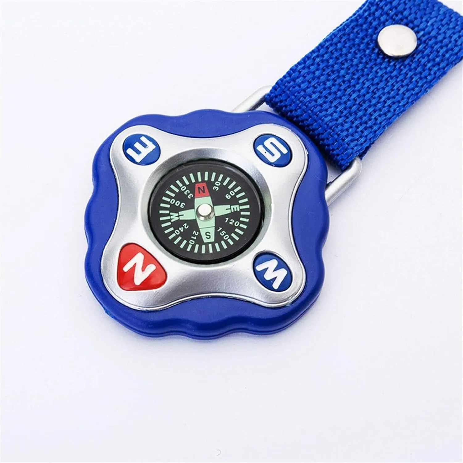 Outdoor Multi-Functional Anti-Lost Compass Keychain – Portable Fashion Compass for Travel, Camping, Hiking, and Outdoor Activities (Blue)