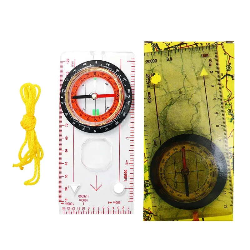 Outdoor Professional Portable Magnifying Compass with Ruler Scale - Perfect for Scout, Hiking, Camping, and Orienteering