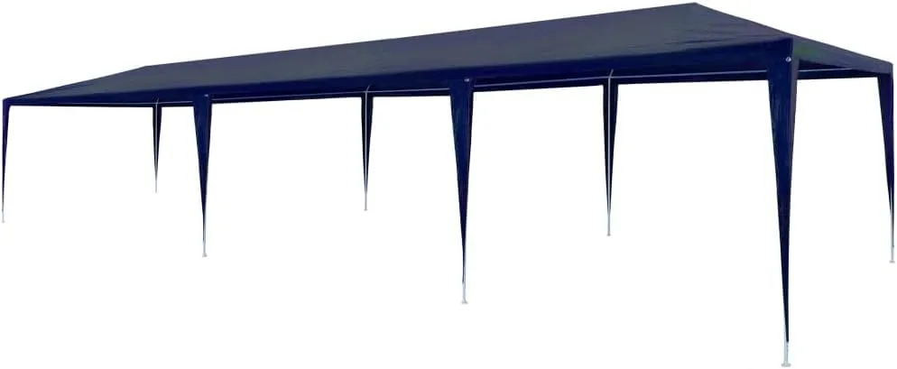 Outdoor Shelter Solution with Party Tent, Durable Steel Frame and Water-Resistant PE Material, Blue, 9.8' x 29.5'