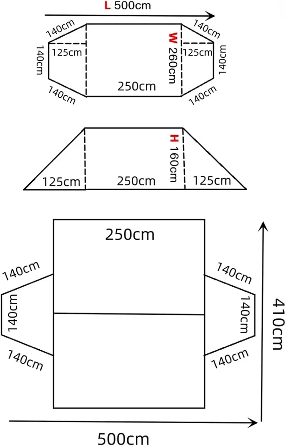 Outdoor Windproof Camp Tent 4 Season Tent Sun Shelter Compatible with Family Camping Hunting Fishing Beach Tent (Agr Oxford Cloth)