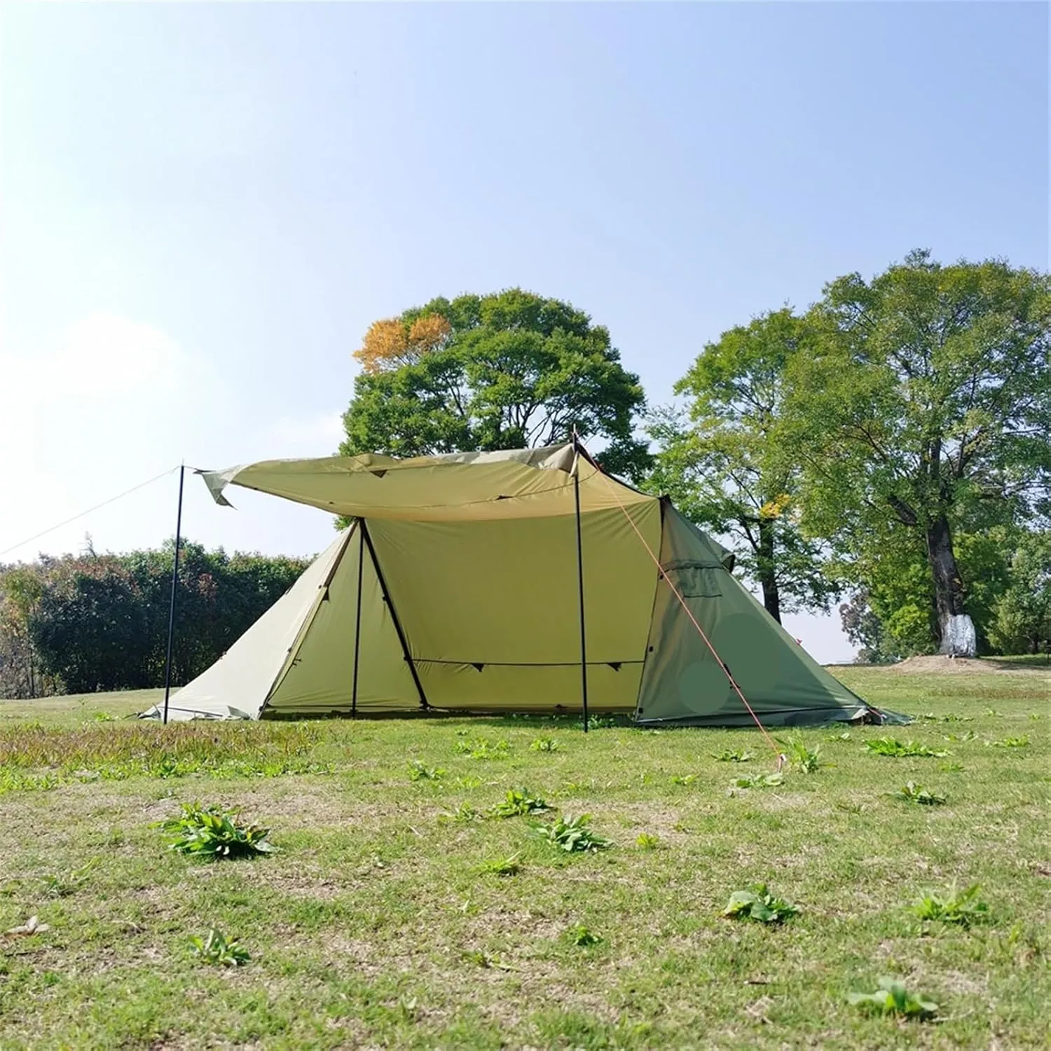 Outdoor Windproof Camp Tent 4 Season Tent Sun Shelter Compatible with Family Camping Hunting Fishing Beach Tent (Agr Oxford Cloth)