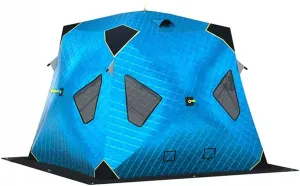 Outdoor Winter Camping Insulated Ice Fishing Tent Ice Fishing Shelter Five-Layer Fabric Excellent Insulation with Ice Fishing Pad (Blue B)