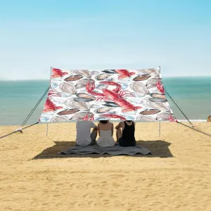 Oysters Lobsters Mussels Beach Camping Tent Sun Shelter for Whole Family, Beach Shade Canopy with UPF50  UV Protection,Easy Set Up and Carry,Outdoor Shade for Trips, Fishing, Backyard Fun Picni