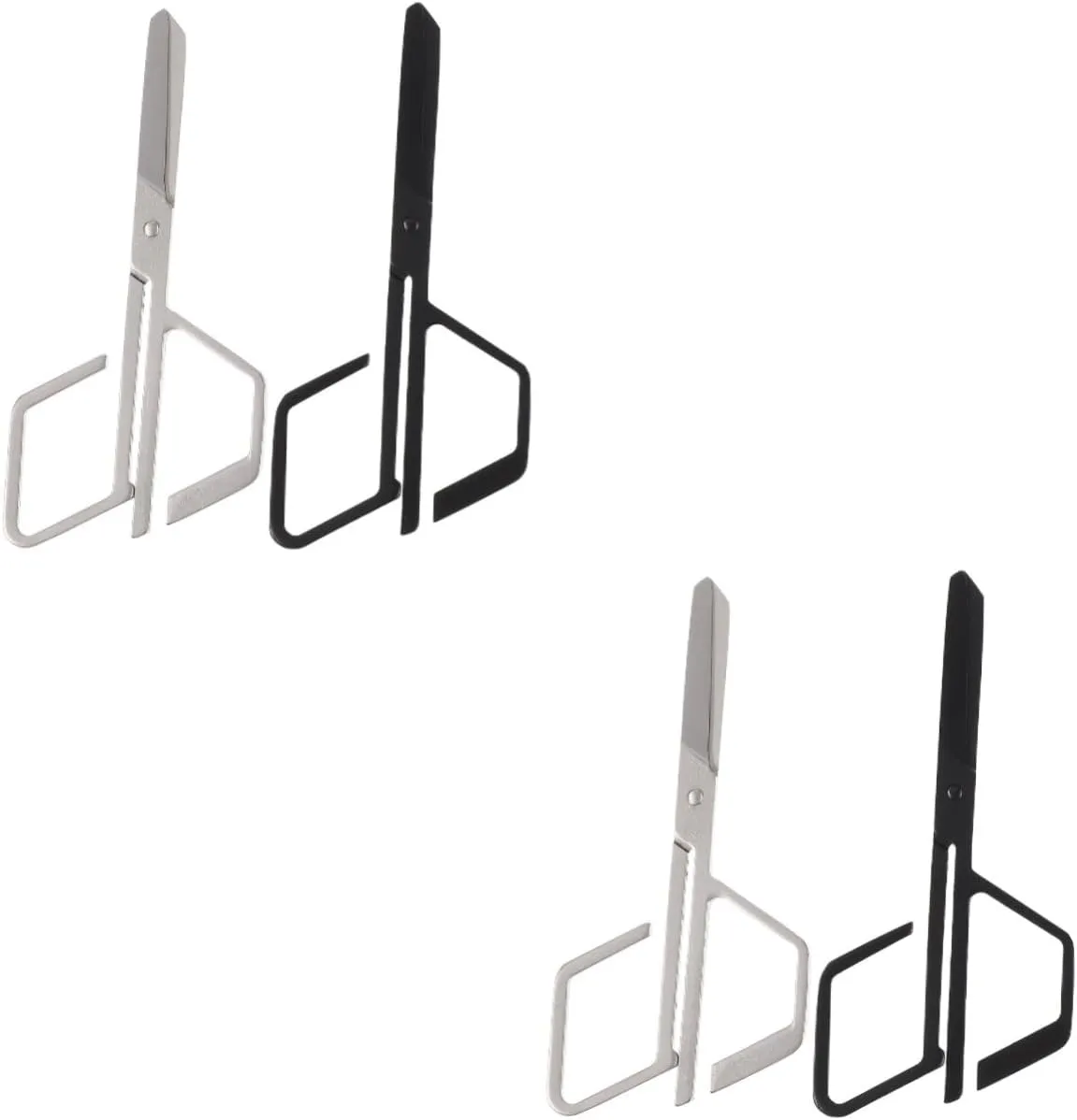 PartyKindom 2sets Stainless Steel Nose Hair Scissors Eyebrow Trimmer Small Grooming Scissors 2pcs*2