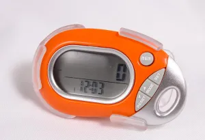 Pedusa PE-771 Tri-Axis Multi-Function Pocket Pedometer (Orange)