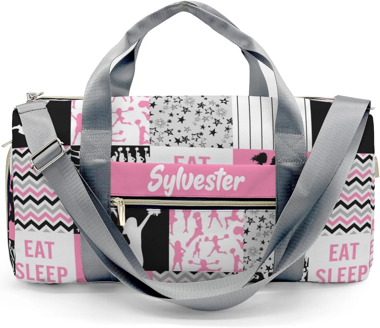 Personalized Cheerleader Pink Custom Multi-functional Travel Bag, Unisex Portable Duffel Bag, Short Distance Travel Assistant
