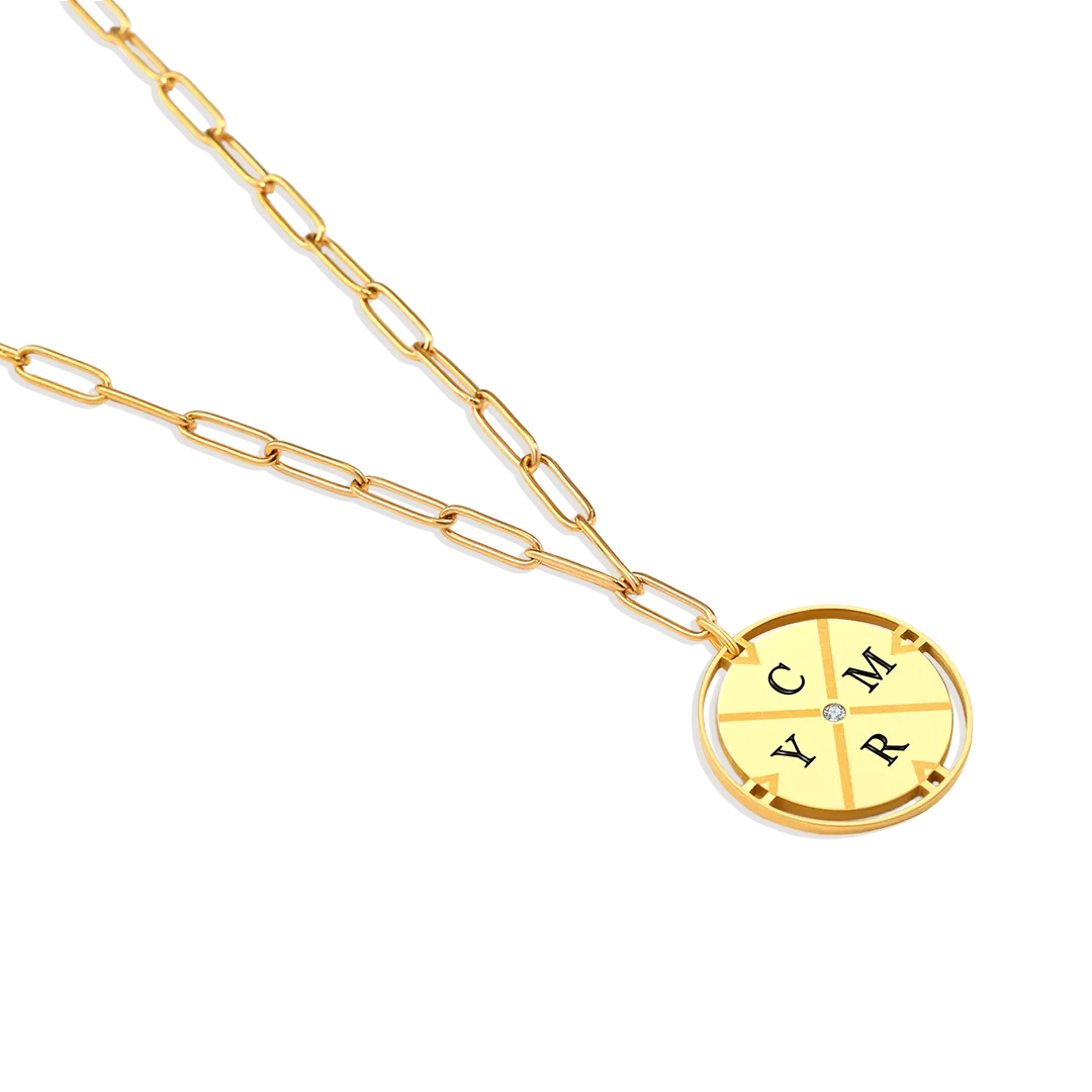 Personalized Compass Pendant Necklace