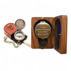 Personalized Handmade Vintage Nautical Brass Compass - Antique Custom Engraved Inspirational Unique Luxury Gift For Graduation, Baptism, First Communion, Anniversary, Retirement