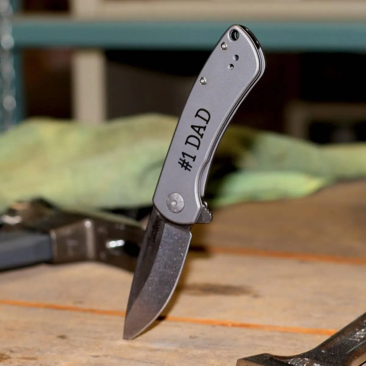 PlaqueMaker Customizable Folding Knives or Multi-tools, Personalized Pocket Knife for Men and Women, Gift for Father's Day, Birthday, Anniversary, Wedding, Housewarming (Stainless Steel)