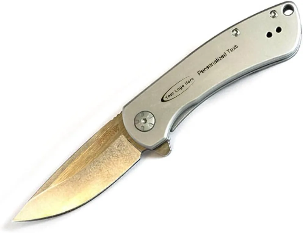 PlaqueMaker Customizable Folding Knives or Multi-tools, Personalized Pocket Knife for Men and Women, Gift for Father's Day, Birthday, Anniversary, Wedding, Housewarming (Stainless Steel)