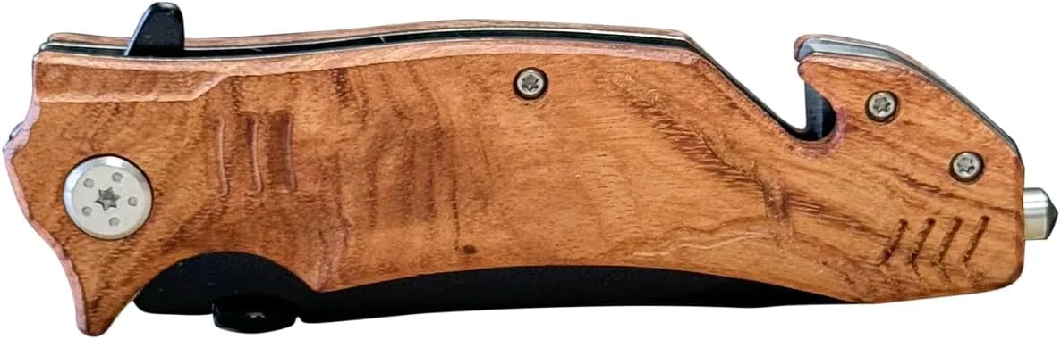 PlaqueMaker Customizable Folding Knives or Multi-tools, Personalized Pocket Knife for Men and Women, Gift for Father's Day, Birthday, Anniversary, Wedding, Housewarming (Wood)