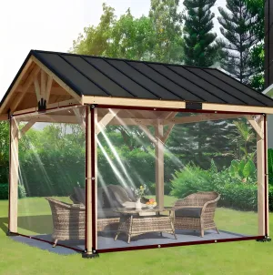 Plastic Tarps Heavy Duty Waterproof - 10X10FT Clear Vinyl Tarp with Grommets for Patio Tarpaulin for Outside Chicken Coop Porch Gazebo Plant Garden Lonas