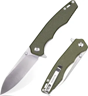 Pocket Knife Handfeel, 9Cr18MoV Blade Folding Pocket Knife with G10 Durable Handle, Everyday Carry EDC Pocket Knife with Pocket Clip, Sharp Home Camping Practical Pocket Knife