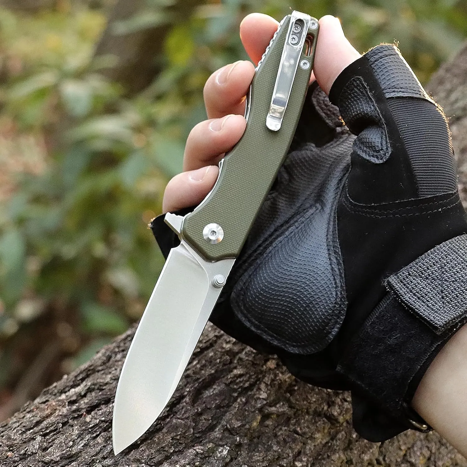 Pocket Knife Handfeel, 9Cr18MoV Blade Folding Pocket Knife with G10 Durable Handle, Everyday Carry EDC Pocket Knife with Pocket Clip, Sharp Home Camping Practical Pocket Knife