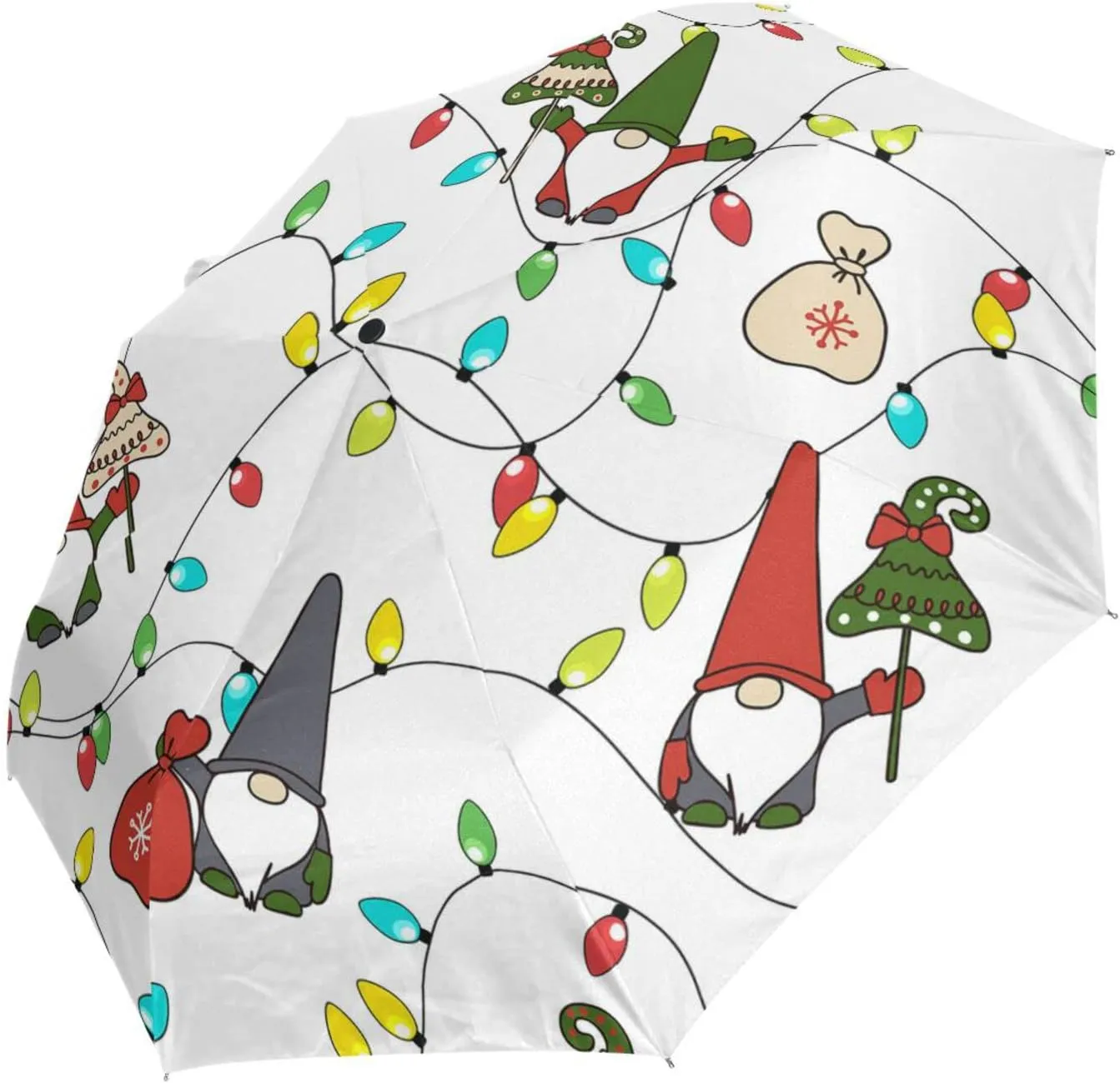 Poeticcity Automatic Folding Umbrella, Auto Open/Close 3 Folds Parasol, Compact Windproof Strong Umbrellas for Travel Sun & Rain