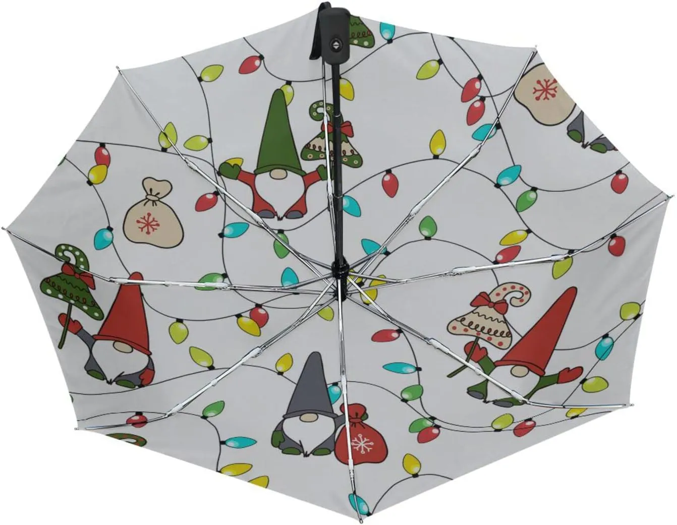 Poeticcity Automatic Folding Umbrella, Auto Open/Close 3 Folds Parasol, Compact Windproof Strong Umbrellas for Travel Sun & Rain