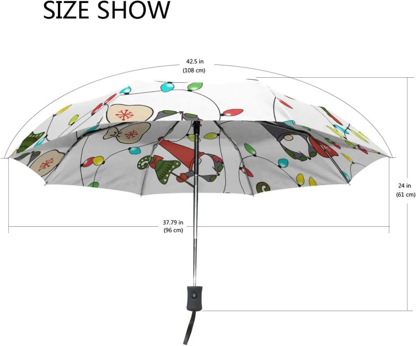 Poeticcity Automatic Folding Umbrella, Auto Open/Close 3 Folds Parasol, Compact Windproof Strong Umbrellas for Travel Sun & Rain