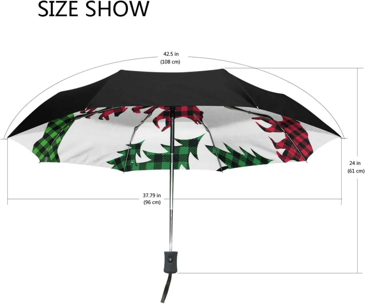 Poeticcity Automatic Folding UPF 50  Anti-UV Rain Umbrella, Auto Open/Close 3 Folds Sun Parasol Canopy Windproof Compact Travel Umbrella