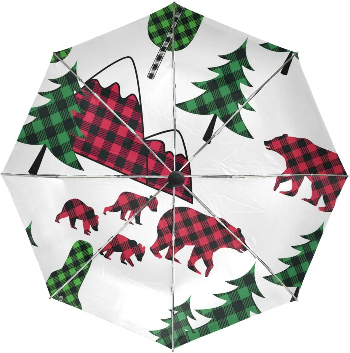 Poeticcity Automatic Folding UPF 50  Anti-UV Rain Umbrella, Auto Open/Close 3 Folds Sun Parasol Canopy Windproof Compact Travel Umbrella