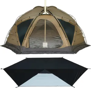 POMOLY Dome X6 Pro 4 Person 4 Season Camping Hot Tent with Wood Stove, Freestanding, Waterproof, Winter Camping, Ice Fishing