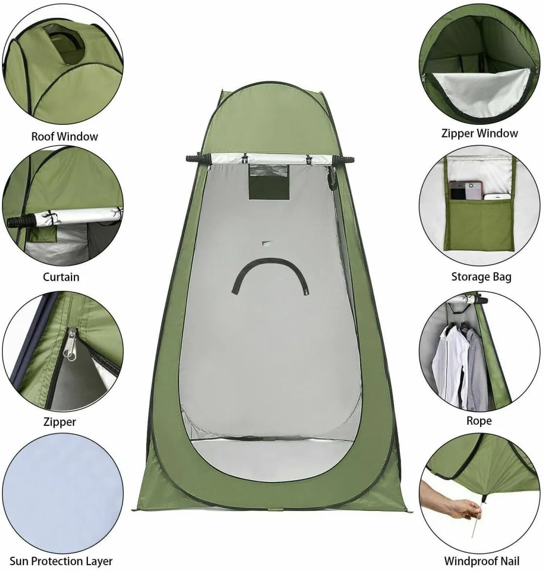 Pop Up Privacy Tent, Shower Tent Portable Outdoor Camping Bathroom Toilet Tent Changing Dressing Room Privacy Shelters Room, Easy Set Up, Foldable for Outdoors Indoor
