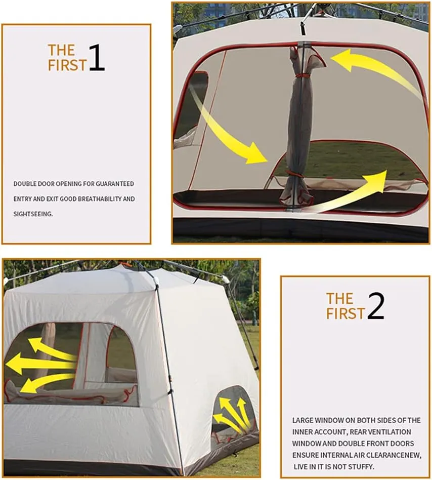 Pop Up Tent Family Camping Tent 5-8 Person Instant Backpacking Camping for Outdoor Beach Traveling Hiking Camping Hunting Fishing (Automatic Tent 5)