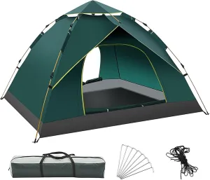 Pop up Tent, Portable Four-Season Camping Tent, Made of Water-Repellent Fabric, for Backpacking Trips for 2-3 People