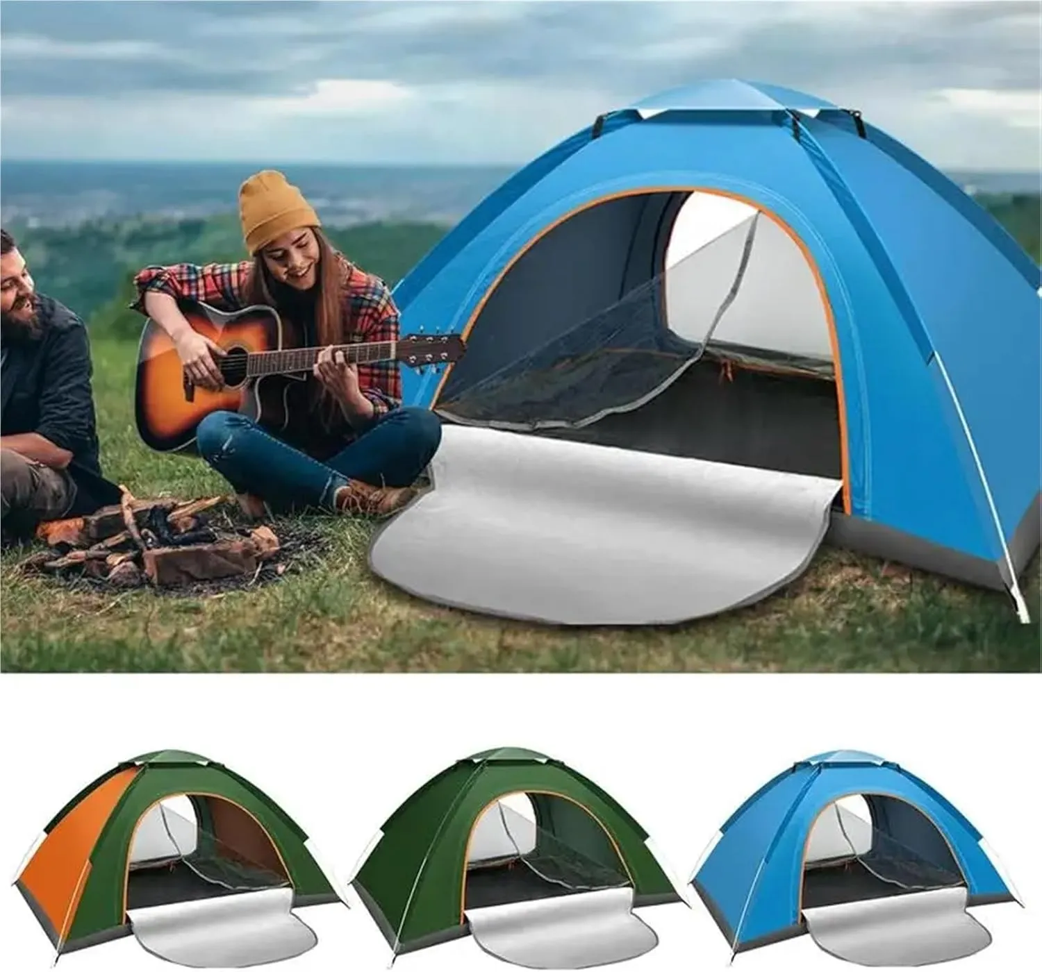 Pop Up Tents Automatic Instant Pop Up Tent Potable Beach Tent Dome Tent Automatic Camping Travel Tent Lightweight Camping Tent for Traveling Adult Pop Up Tent(Blue)