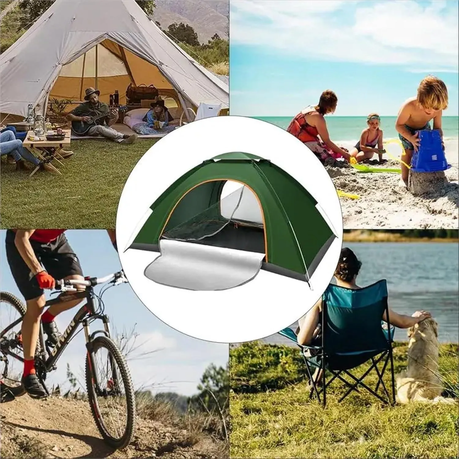 Pop Up Tents Automatic Instant Pop Up Tent Potable Beach Tent Dome Tent Automatic Camping Travel Tent Lightweight Camping Tent for Traveling Adult Pop Up Tent(Blue)