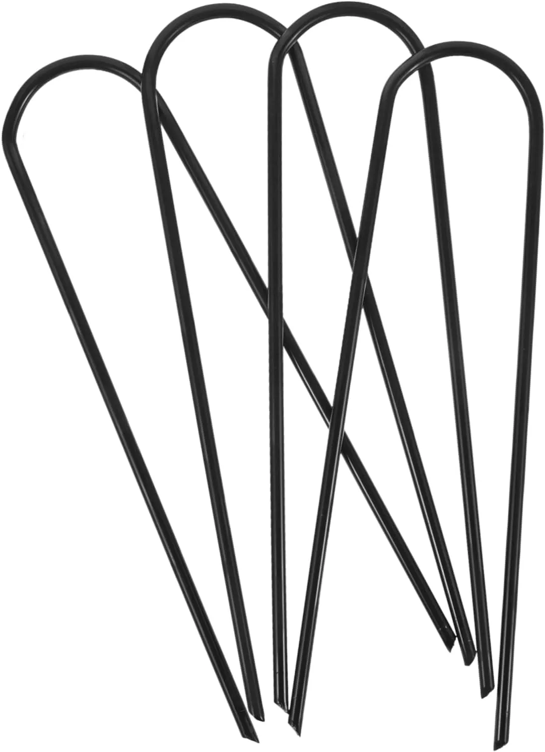 POPETPOP 4pcs Heavy Duty Iron u Stakes for Camping Windproof Trampoline Anchors Ground Pegs for Tents Tarps Easy Installation for Outdoor Use Design