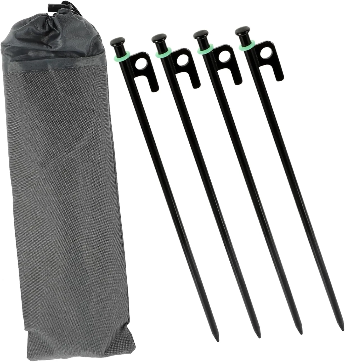 POPETPOP Camping Essential 9pc Windproof Canopy Floor Nail Set Metal Tent Stakes Heavy Duty for Outdoor Tents
