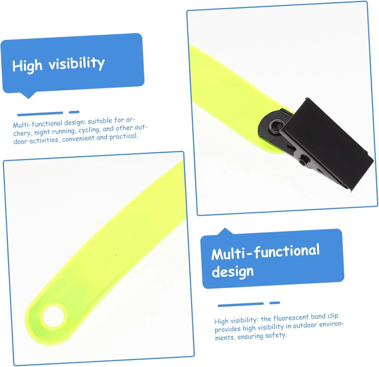 POPETPOP Fluorescent Label Holder Clips Reflective Gear LED Trailer Lights Marker Running Headlamp Entrance