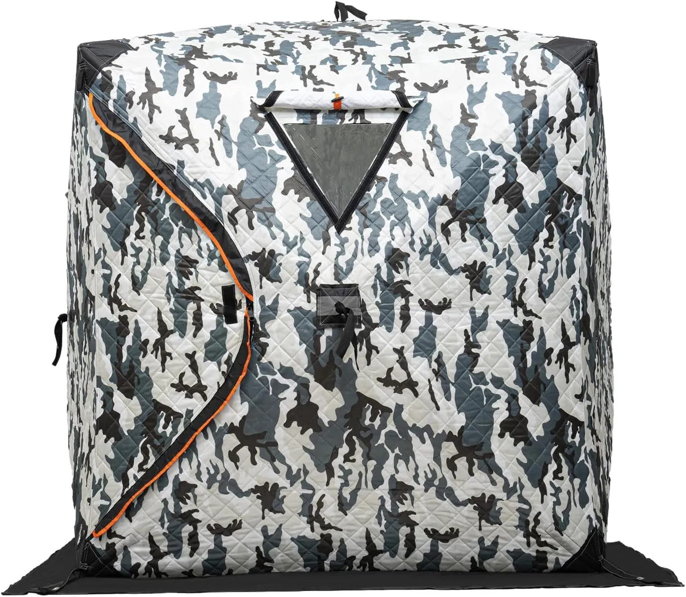 Portable 1-2 Person Pop Up Ice Fishing Tent, Insulated Fishing Shanty with 4 Ice Anchors, Windproof Ropes, Tool Bag, Hand Bag