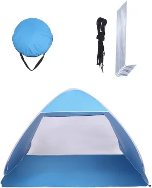 Portable 2 Person Camping Tent, Windproof, Waterproof, Blackout Dome Tent, Suitable for Camping, Hiking, and Travel Pop Up Tent, Blue.