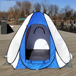 Portable 3 Person Ice Fishing Tent Insulated Ice Fishing Shelter Water-Repellent and Wind-Resistant Quick Fishing Tent for 3 Person