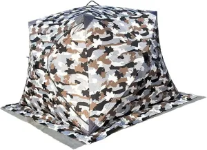 Portable 3 Person Ice Fishing Tent Lightweight Tent Insulated Ice Fishing Shelter Ice Fishing Shanty for Ice Fishing Camping Travel (C 180x180x140cm)