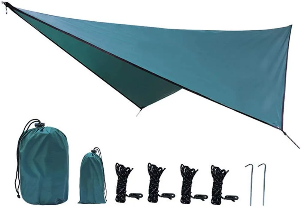 Portable Camping Hammock with Mosquito Net Rain Fly Tarp, Hammock Canopy Nylon Hammocks Single & Double Hammock Hiking Patio Furniture