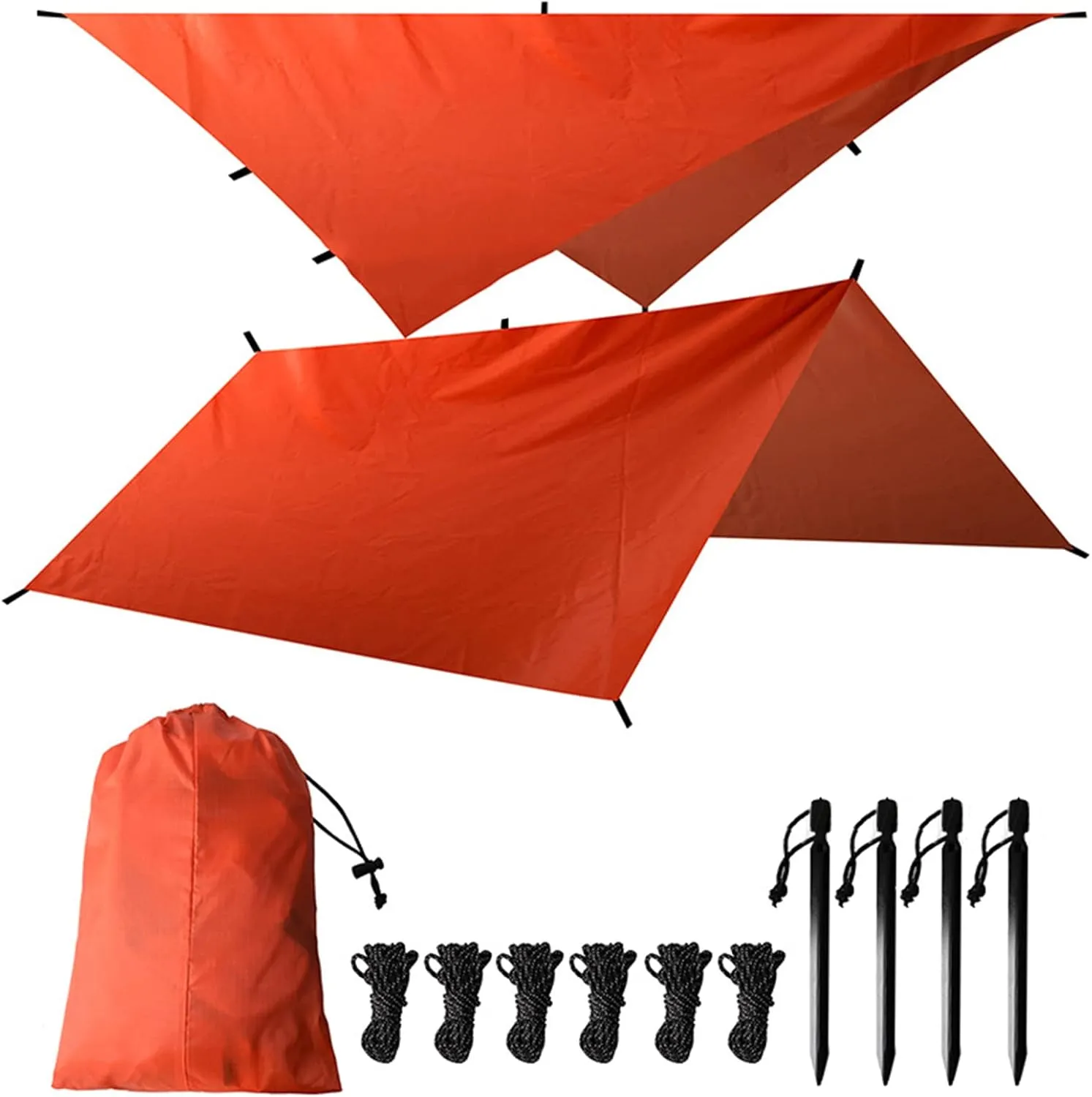 Portable Camping Tarp, Waterproof Hammock Rain Fly Tarp Canopy, Lightweight Ground Cloth Shelter for Camping, Backpacking and Outdoor Adventure