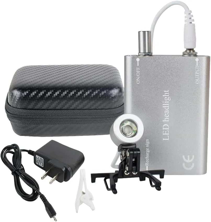 Portable Dental LED Headlight, Dentist Headlamp Head Light Lamp with Universal Clip for Dental Surgical Medical Binocular Loupe