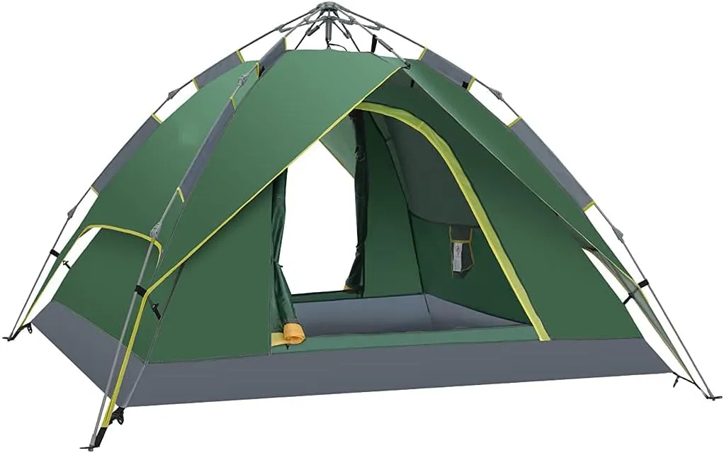 Portable Double Layer Campidome Tent 3-4 Person, Ventilated Breathable Waterproof Automatic Instant Tents for Hikipicnic Outdoors Activities