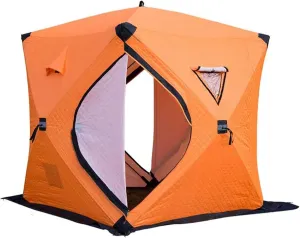 Portable Ice Fishing Shelter 3-4 People Quick-Open Winter Camping Tent Waterproof Windproof Outdoor Cotton Warm Ice Fishing Tent
