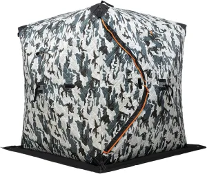 Portable Ice Fishing Tent, 3 Layers of Cotton Insulation Fishing Shelter, Thermal Ice Fishing Tent, 1-2 Person D-Shaped Door Outdoor Ice Shanty for Camping, Hiking, Adventure, Field Trips