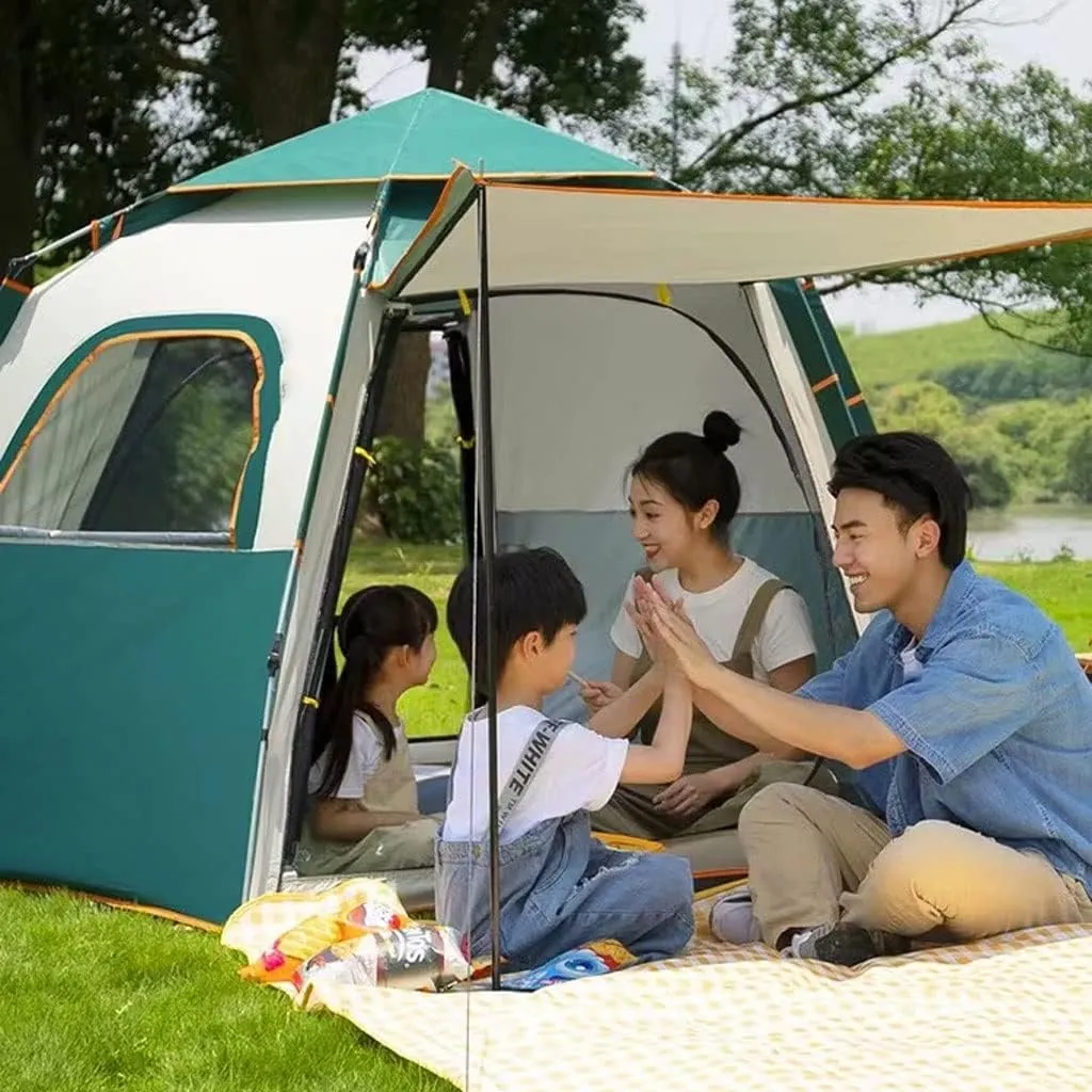 Portable Lightweight Backpackitent - 3 Season Ultralight Waterproof Campitent, Large Size Easy Setup Tent for Family, Outdoor, Hikiand Mountainee(3-4 Person) (Green a)