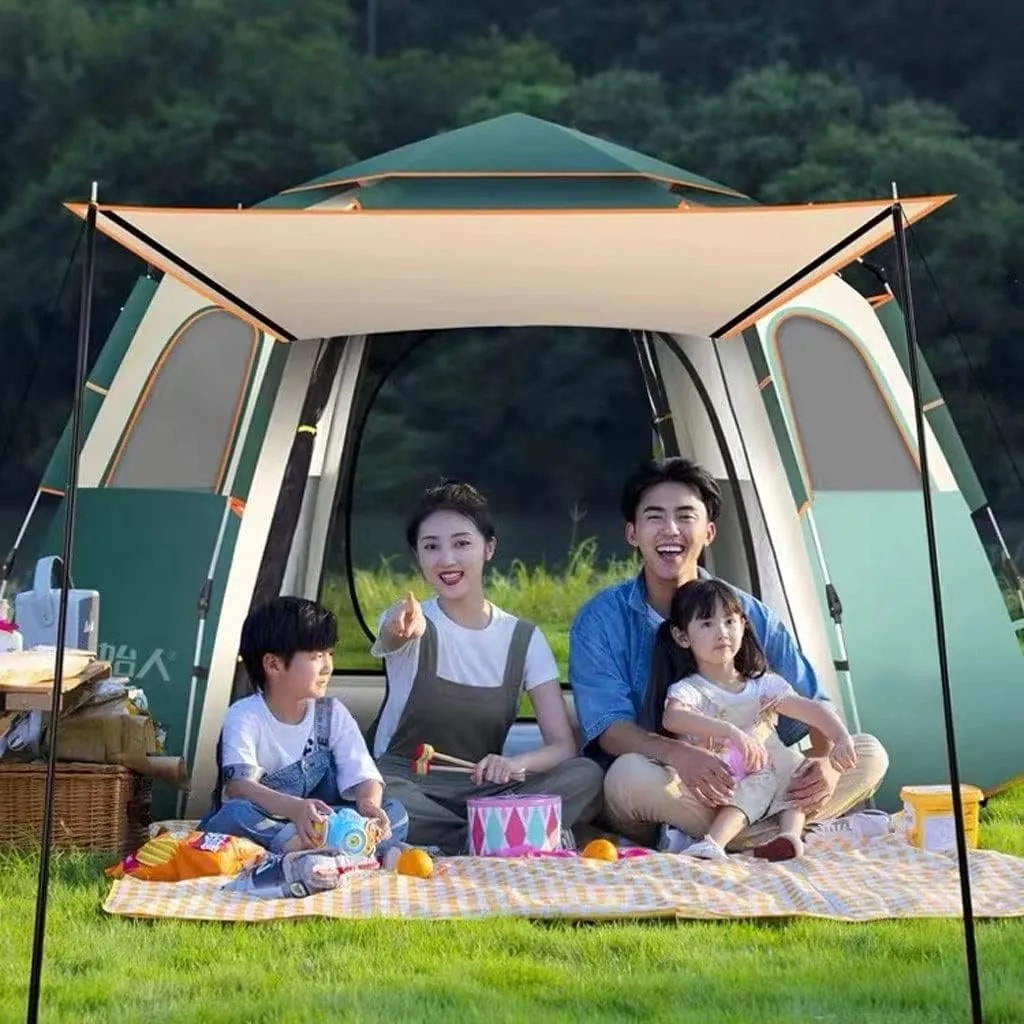 Portable Lightweight Backpackitent - 3 Season Ultralight Waterproof Campitent, Large Size Easy Setup Tent for Family, Outdoor, Hikiand Mountainee(3-4 Person) (Green a)